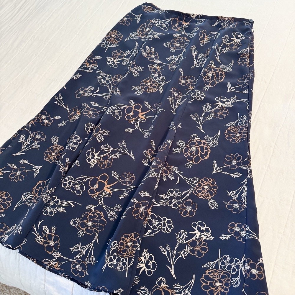 Kathie Lee Collection Skirt‎ Size 16 Women's Vintage Navy Floral Y2K 90s Vibe